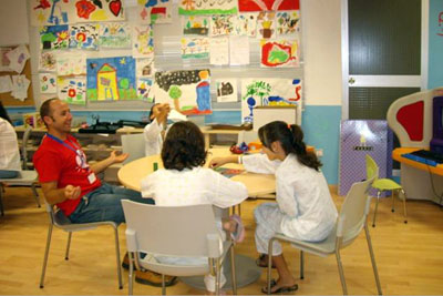 Actividad de voluntariado a los niños ingresados en el hospital