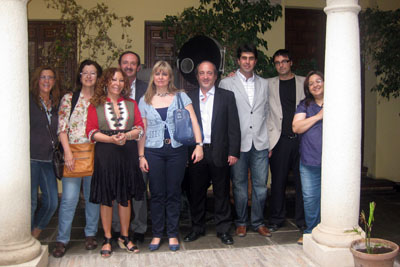 Foto de familia antes de la proyección de la película