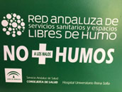 Cartel Red Andaluza de Servicios Sanitarios libre de humos