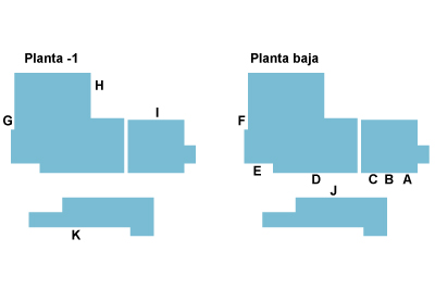 Plano de accesos a los edificios.