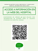 Encontrarás esta cartelería en todas nuestras áreas asistenciales para facilitar el acceso a esta página de información de nuestra unidad