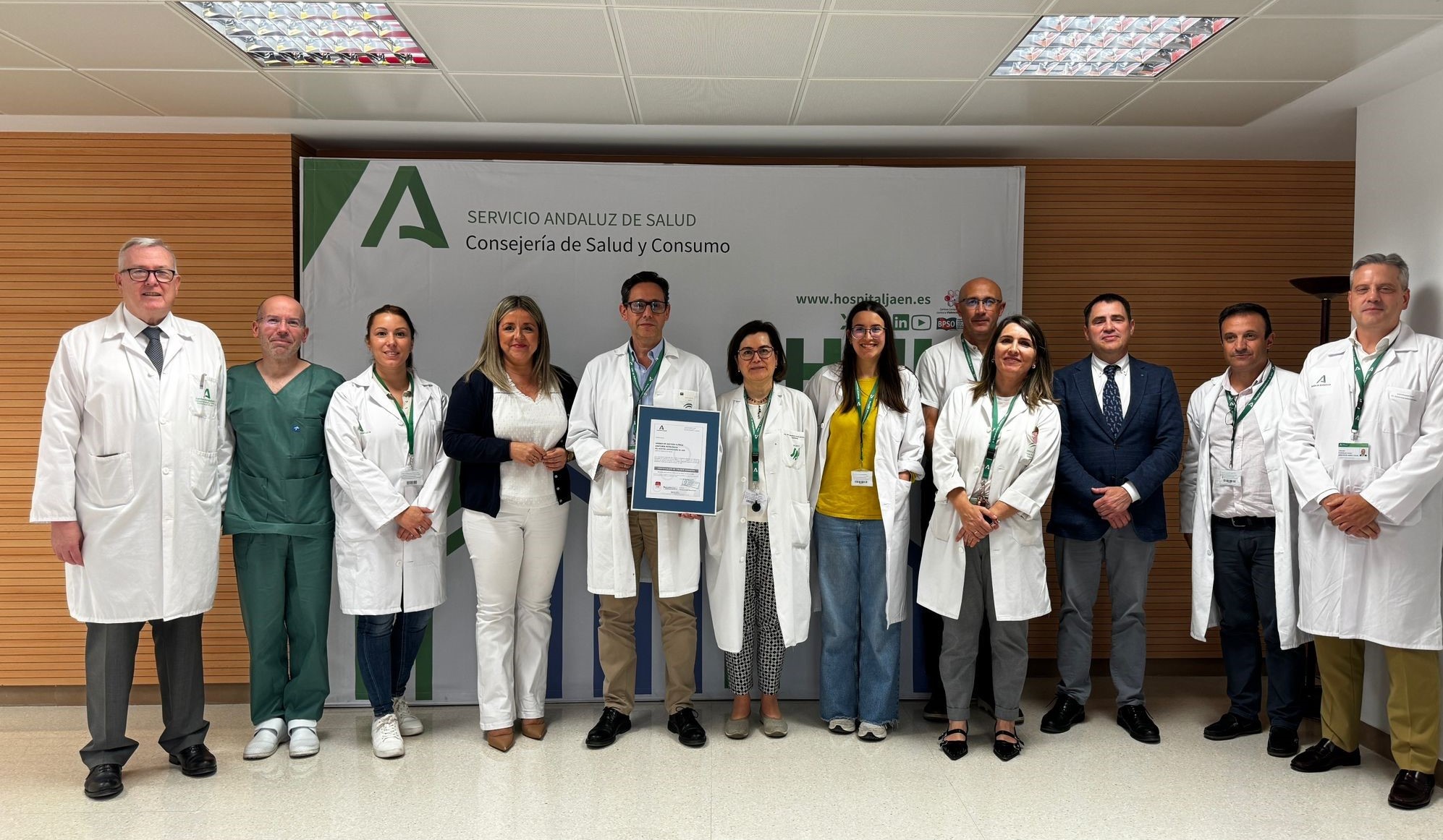 Entrega certificación UGC Anatomía Patológica HU de Jaen