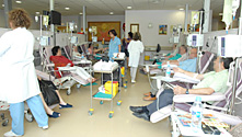 Hospital de día de oncología donde los pacientes son atendidos.