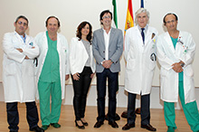 Subdirector médico, 1º a la izquierda, junto a cardiólogos del Hospital Reina Sofía