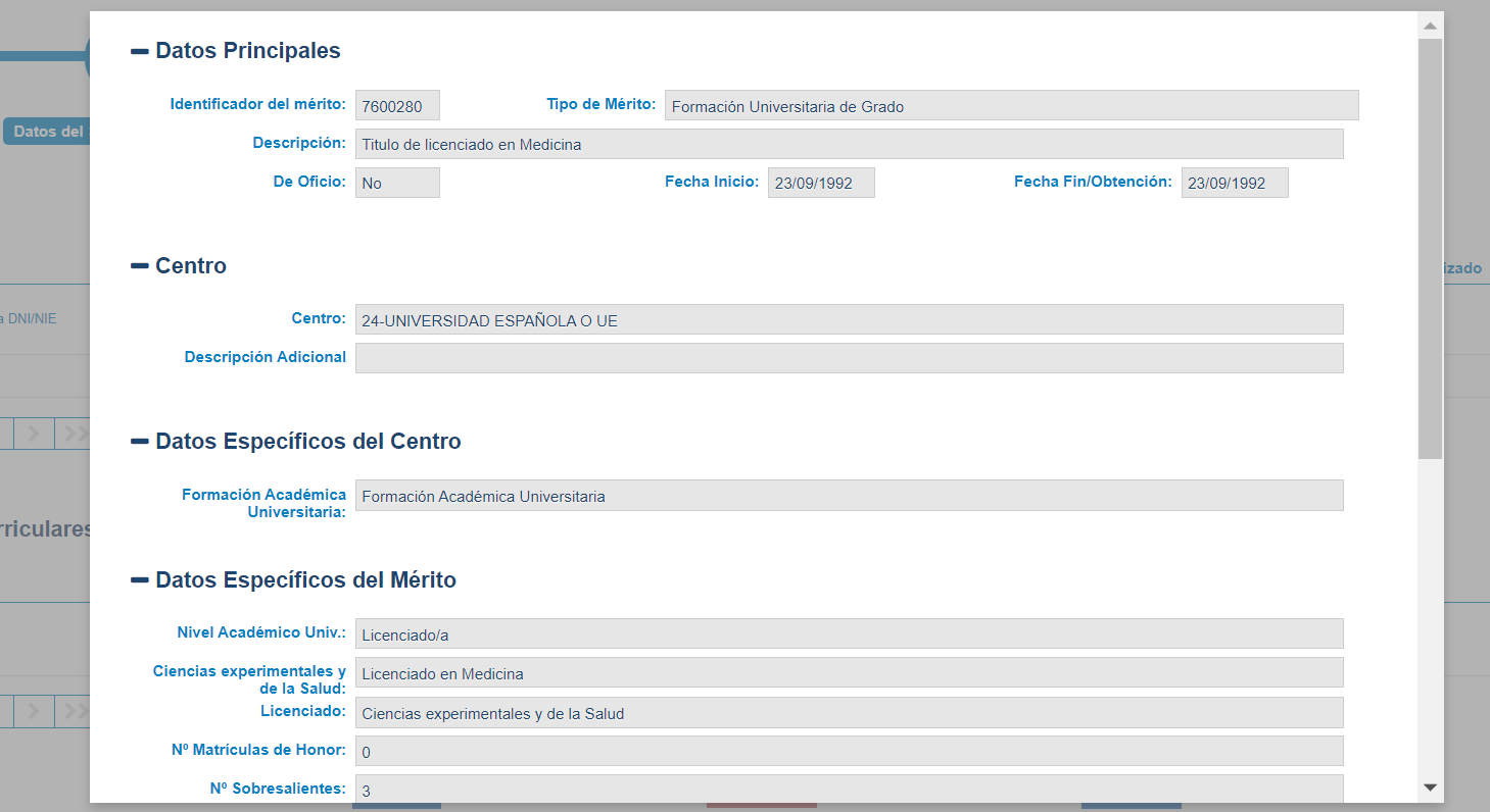 Proceso de inscripción en oposiciones del SAS